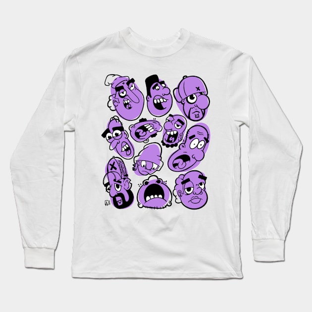 Faces Long Sleeve T-Shirt by PrettyGoodPosters